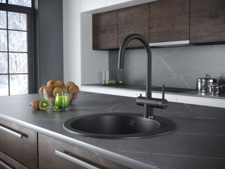 Смеситель для кухни Paulmark HELLER He213218-AN на мойку черный